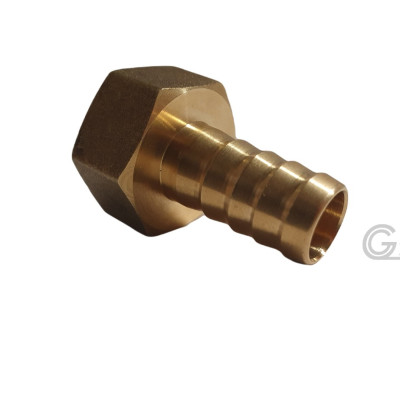 Brass hose barb - hose tail Ø 13mm internal thread Ø 1/2"